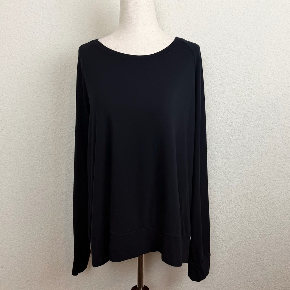Cozy Earth Bamboo Pullover Long Sleeve Black Top Size XL